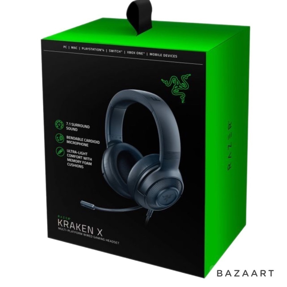 Razer Kraken X Multi-Platform Wired Gaming Headset 7.1 Surround Sound Black New